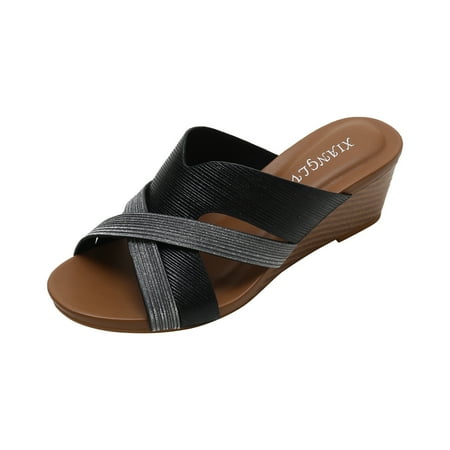 Sandals Women Flip Flops For Women Fashion Summer Women Sandals Wedge Heel Fish Mouth And Open Toe Breathable Slip On Solid Roman Style Wedge Sandals For Women Sandals For Women Dressy Summer
Sandals Women Flip Flops For Women Fashion Summer Women Sandals Wedge Heel Fish Mouth And Open Toe Breathable Slip On Solid Roman Style Wedge Sandals For Women Sandals For Women Dressy Summer