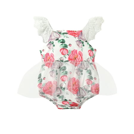 Newborn Baby Girls Summer Casual Romper Lace Flying Sleeve Floral Playsuit with Mesh Clothes Pink 3-6 Months
Newborn Baby Girls Summer Casual Romper Lace Flying Sleeve Floral Playsuit with Mesh Clothes Pink 3-6 Months