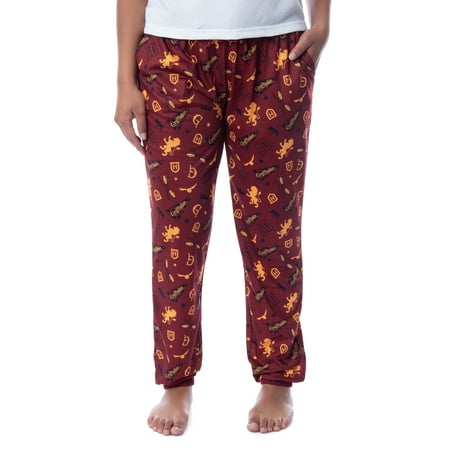 Harry Potter Womens Hogwarts House Sleep Jogger Pajama Pants-Gryffindor (XS)