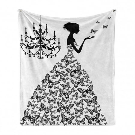 Black and White Soft Flannel Fleece Blanket Madame Butterfly Black Chandelier Woman Silhouette Princess Wedding Gown Cozy Plush for Indoor and Outdoor Use 70 x 90 Black White by Ambesonne
Black and White Soft Flannel Fleece Blanket Madame Butterfly Black Chandelier Woman Silhouette Princess Wedding Gown Cozy Plush for Indoor and Outdoor Use 70 x 90 Black White by Ambesonne