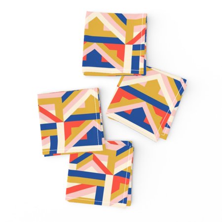 Cocktail Napkins Geometric Shapes Modern Shape Modernist Set of 4