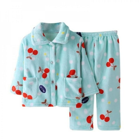 Children s Flannel Pajamas Set Home Wear Thicken Pajamas Set