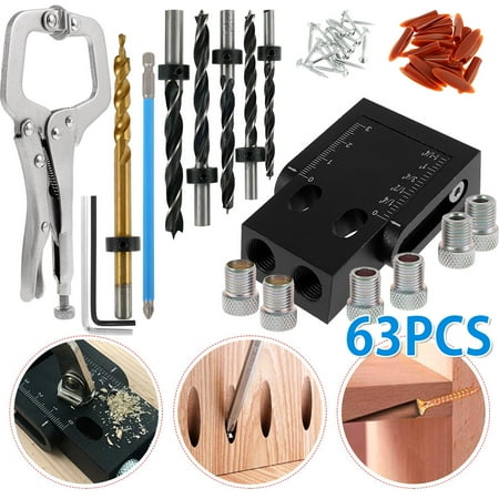 THRENS Pocket Hole Screw Jig Dowel Drill Joinery Kit Woodworking Angle Guide Locator Tools Hole Drive Adapter
THRENS Pocket Hole Screw Jig Dowel Drill Joinery Kit Woodworking Angle Guide Locator Tools Hole Drive Adapter