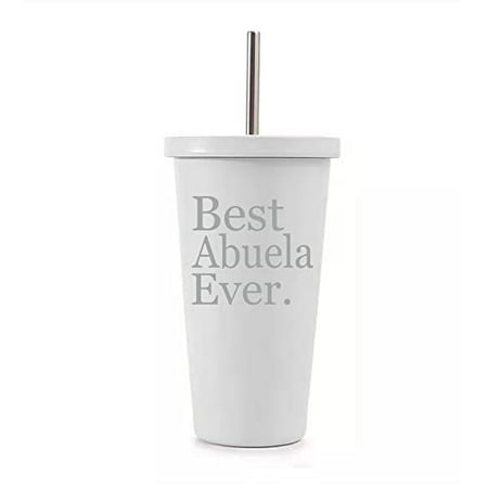16 oz Stainless Steel Double Wall Insulated Tumbler Pool Beach Cup Travel Mug With Straw Best Abuela Ever Grandma Grandmother (White)
16 oz Stainless Steel Double Wall Insulated Tumbler Pool Beach Cup Travel Mug With Straw Best Abuela Ever Grandma Grandmother (White)