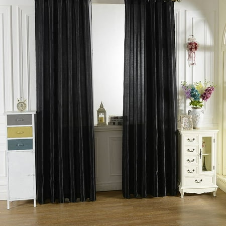 Bonrich 2Pcs New Rod Pocket Top Solid Color Satin Curtain Panel Window Curtains