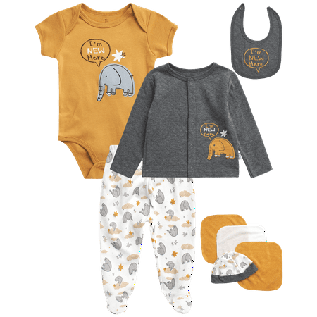 Duck Duck Goose Newborn Baby Boy s Take Me Home Layette Gift Set - 8 Piece Cardigan Bodysuit Pants Hat and Washcloths
Duck Duck Goose Newborn Baby Boy s Take Me Home Layette Gift Set - 8 Piece Cardigan Bodysuit Pants Hat and Washcloths