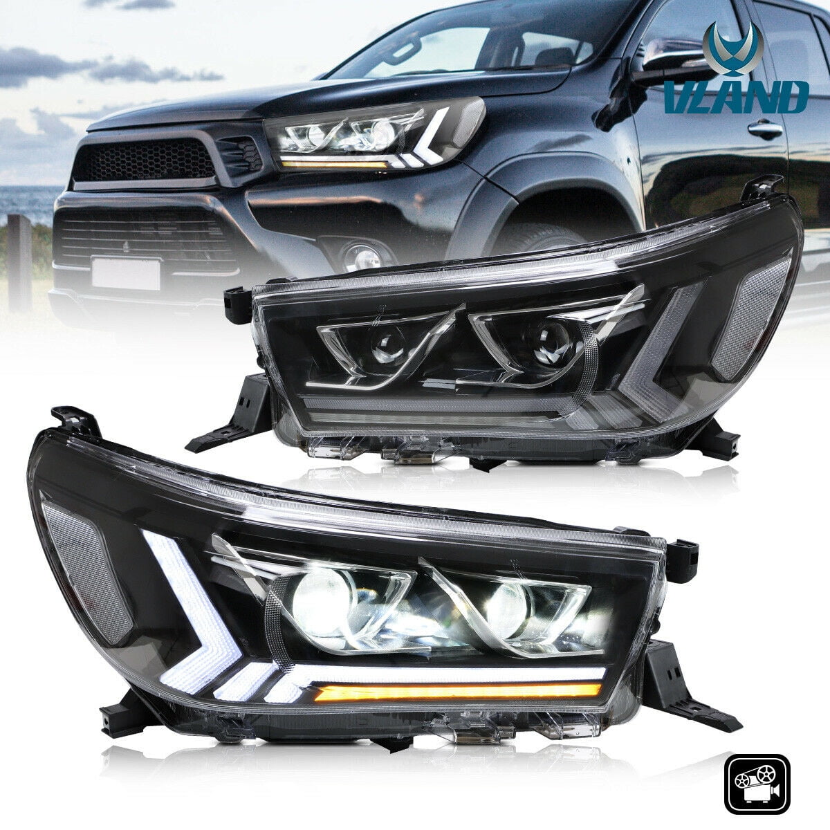 LED Headlights For Toyota Hilux Vigo Revo 2015 2020 Walmart