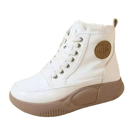 Casual Snow Boots Non Slip Thick Soled Accessories Winter Shoes for Cold Weather Beige 40