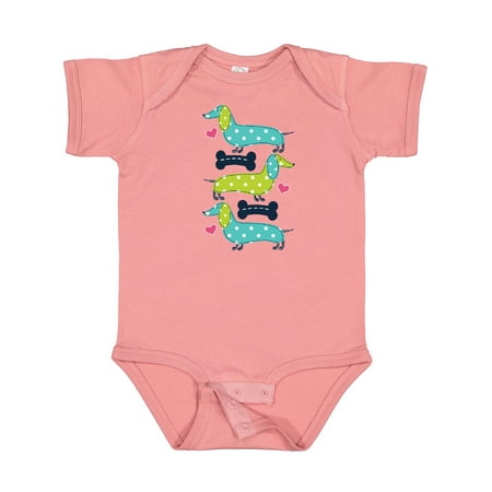 Inktastic Dachshund Dog Lover Polka Dot Puppies Gift Baby Girl Bodysuit