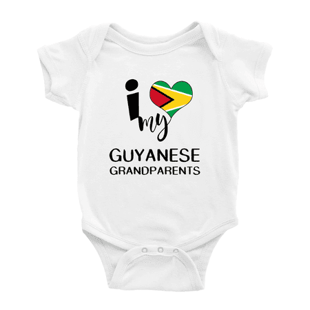 I Heart My Guyanese Grandparents Guyana Love Flag Newborn Baby Bodysuits (White 6-12 Months)
I Heart My Guyanese Grandparents Guyana Love Flag Newborn Baby Bodysuits (White 6-12 Months)