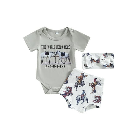 Zervatek Baby Girls Summer Jumpsuit Outfit Horse Print Short Sleeve Romper and Elastic Shorts Headband Set
Zervatek Baby Girls Summer Jumpsuit Outfit Horse Print Short Sleeve Romper and Elastic Shorts Headband Set