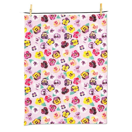 Set of 6 All-over Pansies Tea Towel