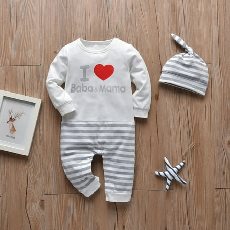 Kayannuo Clearance Toddler Baby Cotton Long Sleeve Cartoons Stripe Print Hat Outfit Casual Jumpsuit Christmas Gifts
Kayannuo Clearance Toddler Baby Cotton Long Sleeve Cartoons Stripe Print Hat Outfit Casual Jumpsuit Christmas Gifts