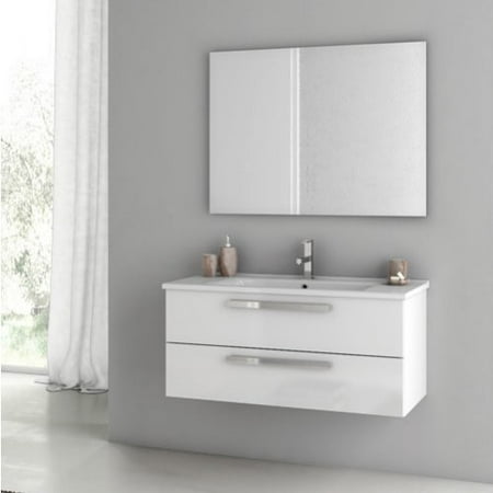 ACF by Nameeks ACF DA03-GW Dadila 38-in. Single Bathroom Vanity Set - Glossy White