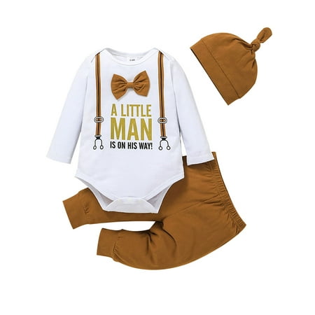 LAPAKIDS Baby Boys Long Sleeve Bowknot Romper Jumpsuit + Pant + Hat Outfit Sets 3-6 Months
LAPAKIDS Baby Boys Long Sleeve Bowknot Romper Jumpsuit + Pant + Hat Outfit Sets 3-6 Months