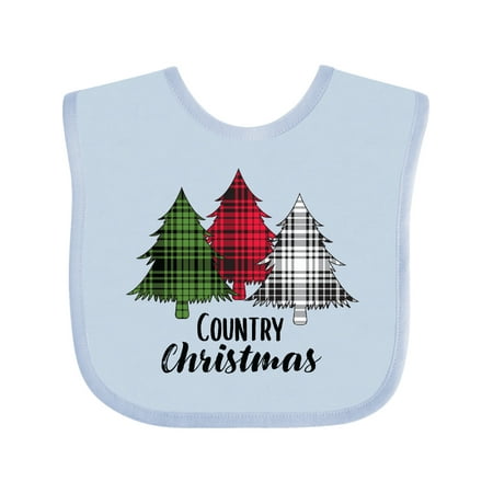 Inktastic Country Christmas Plaid Trees Gift Baby Boy or Baby Girl Bib