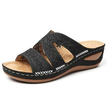 VeliToy Woman Orthopedic Comfy Summer Slippers with Three Arch Support Design with Toes Beach Non-Slip Sandals Slides (Black 36)
VeliToy Woman Orthopedic Comfy Summer Slippers with Three Arch Support Design with Toes Beach Non-Slip Sandals Slides (Black 36)