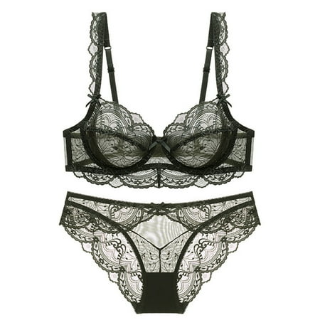 Plus Size Sexy Lingerie for Women Women s Lace Bra and Panty Sets Underwired Lingerie Set Push Up Sheer Bras