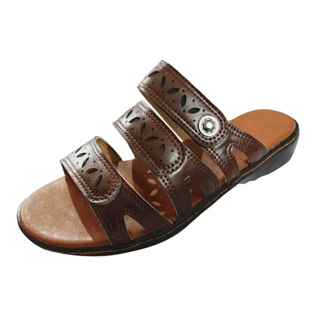 CLZOUD Extra Wide Width Sandals for Women Brown Fashion Women Summer Solid Wedges Breathable Slip On Open Toe Sandals Comfortable Beach Shoes Slippers 40
CLZOUD Extra Wide Width Sandals for Women Brown Fashion Women Summer Solid Wedges Breathable Slip On Open Toe Sandals Comfortable Beach Shoes Slippers 40