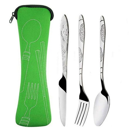 Jocestyle 3pcs Stainless Steel Cutlery Set Steak Knife Fork Spoon w/Cloth Bag (Green)
Jocestyle 3pcs Stainless Steel Cutlery Set Steak Knife Fork Spoon w/Cloth Bag (Green)