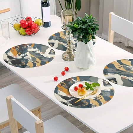 Round Grid Placemat One Sizex1 Round Placemat PVC Plate Mat,15.4 Inch Non-Slip and Heat Resistant Table Placemat Dining Room Placemat Mountains and Rivers
Round Grid Placemat One Sizex1 Round Placemat PVC Plate Mat,15.4 Inch Non-Slip and Heat Resistant Table Placemat Dining Room Placemat Mountains and Rivers