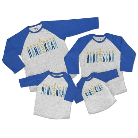 7 ate 9 Apparel Matching Family Happy Hanukkah Shirts - Menorah Candles Blue Shirt 6 Months
7 ate 9 Apparel Matching Family Happy Hanukkah Shirts - Menorah Candles Blue Shirt 6 Months