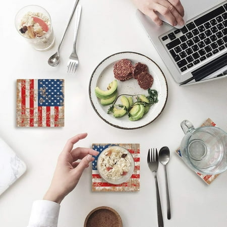 ZHANZZK Retro Vintage American Flag Set of 6 Coaster for Drinks Absorbent Ceramic Stone Coasters Cup Mat with Cork Base for Home Kitchen Room Coffee Table Bar Decor
ZHANZZK Retro Vintage American Flag Set of 6 Coaster for Drinks Absorbent Ceramic Stone Coasters Cup Mat with Cork Base for Home Kitchen Room Coffee Table Bar Decor
