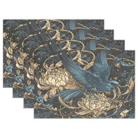 Epiphyllum and Crow 4-Piece 12x18in Heat-Proof Place Mats Set Non-Slip for Family Dining
Epiphyllum and Crow 4-Piece 12x18in Heat-Proof Place Mats Set Non-Slip for Family Dining