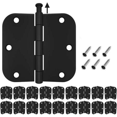 X Home 18 Pack Rounded Matte Black Door Hinges 3 1/2 inch with Screws for DIY Repairs Replacement
X Home 18 Pack Rounded Matte Black Door Hinges 3 1/2 inch with Screws for DIY Repairs Replacement