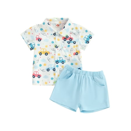 Bslissey Toddler Baby Boys Shorts Sets Cute Dinosaur/Car Print Short Sleeve Button Shirt + Solid Color Shorts 2Pcs Outfits Infant Casual Summer Clothes 6 Months-3 Years
Bslissey Toddler Baby Boys Shorts Sets Cute Dinosaur/Car Print Short Sleeve Button Shirt + Solid Color Shorts 2Pcs Outfits Infant Casual Summer Clothes 6 Months-3 Years