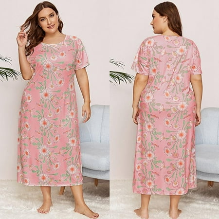 Pretty Comy Women s Plus Size Nightgown Sleepwear Short Sleeve Sleep Pajamas Dress Floral Print Round Neck Nightwear Loungewear
Pretty Comy Women s Plus Size Nightgown Sleepwear Short Sleeve Sleep Pajamas Dress Floral Print Round Neck Nightwear Loungewear