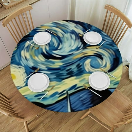 Qlo0ole Round Tablecloth with Elastic Edges Circular Tablecloth Waterproof Tabletop Wipeable Polyester Table Cloth Durability Table Cover Fitted for Kitchen Outdoor Party Starry Night Print 38-42
Qlo0ole Round Tablecloth with Elastic Edges Circular Tablecloth Waterproof Tabletop Wipeable Polyester Table Cloth Durability Table Cover Fitted for Kitchen Outdoor Party Starry Night Print 38-42