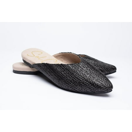 SolChic Women s Mules Raffia Black Size 7