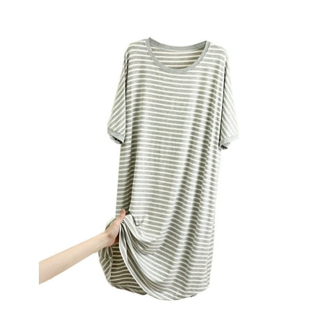 FEREMO Sleep Shirt Women s Round Neck Striped Loose Comfort Stretchy Nightdress
FEREMO Sleep Shirt Women s Round Neck Striped Loose Comfort Stretchy Nightdress