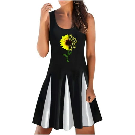Juebong Women Summer Dresses Beach Print Sleeveless Crewneck Casual Loose Tank Dress
Juebong Women Summer Dresses Beach Print Sleeveless Crewneck Casual Loose Tank Dress