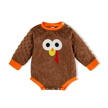 Viworld Baby Boy Girl Thanksgiving Clothes Long Sleeve Turkey Romper Crewneck Pullover Top Fall Winter Outfits(Brown 6-12M) 
Viworld Baby Boy Girl Thanksgiving Clothes Long Sleeve Turkey Romper Crewneck Pullover Top Fall Winter Outfits(Brown 6-12M)