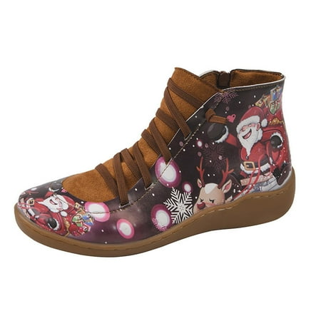 Women Vintage Short Boots Christmas Printed Comfort Outdoor Walking Shoes Flatform Casual Ankle Booties
Women Vintage Short Boots Christmas Printed Comfort Outdoor Walking Shoes Flatform Casual Ankle Booties