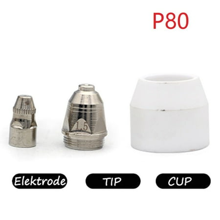 3pc P80 Plasma Welding Cutting Torch Consumable Cutting CNC Tip Electrode Nozzle