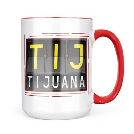 Neonblond TIJ Airport Code for Tijuana Mug gift for Coffee Tea lovers