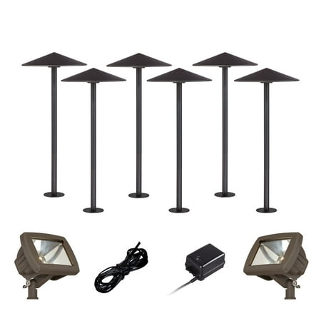 John Timberland Kobe Bronze 10-Piece LED Landscape Path and Flood Light Set