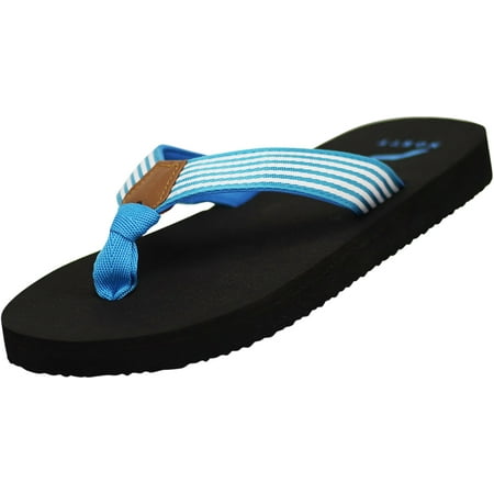 NORTY Womens Flip Flops Adult Female Thong Sandals Black Blue