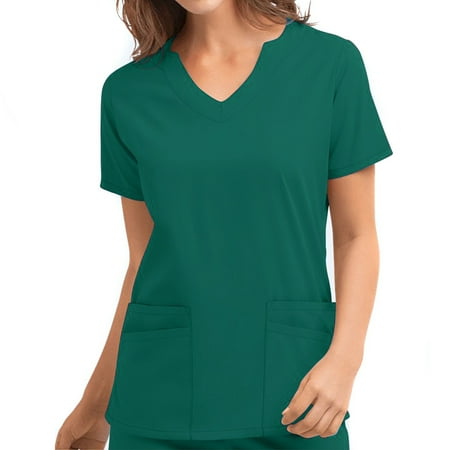 Akklian Summer Tops for Women Scrub Tops Short Sleeve V-Neck Tops Working Uniform with Pockets Solid Color Shirts Summer Saving Clearance
Akklian Summer Tops for Women Scrub Tops Short Sleeve V-Neck Tops Working Uniform with Pockets Solid Color Shirts Summer Saving Clearance