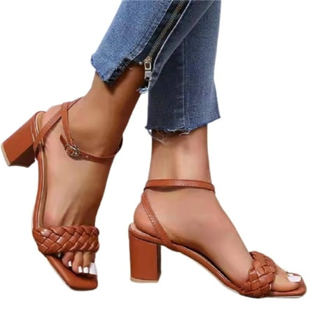 Square Peep Toe Slingback Ladies High Heels Sandals Casual Shoes Summer Beach Supply Vintage Style 40 Brown
Square Peep Toe Slingback Ladies High Heels Sandals Casual Shoes Summer Beach Supply Vintage Style 40 Brown