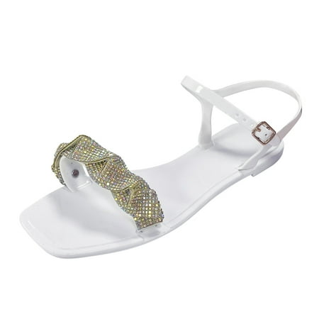 Womens Sandals Women Shoes Fashion Sandals Flat Open Toe Colored Diamonds Sandals Summer Casual Fashion Sandals Women S Sandals Pvc White 41
Womens Sandals Women Shoes Fashion Sandals Flat Open Toe Colored Diamonds Sandals Summer Casual Fashion Sandals Women S Sandals Pvc White 41