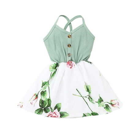 DNDKILG Baby Toddler Girls Ruffle Sundress Sleeveless Summer Dress Floral Dresses Green 12M-5Y 120
DNDKILG Baby Toddler Girls Ruffle Sundress Sleeveless Summer Dress Floral Dresses Green 12M-5Y 120