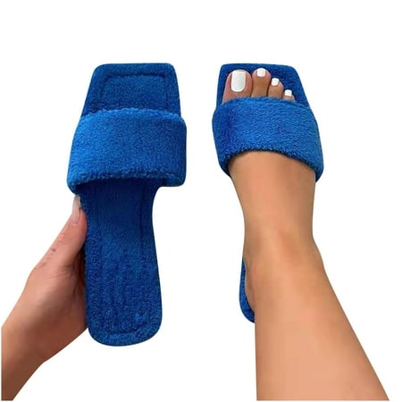 Womens Plush Slipper Solid Color Flat With Home Slipper Shoes Indoor Flip Flop Summer Open Toe Slide Sandals Comfortable Flats Flip-Flops Sandal Casual Platforms Wedge Sandals Heeled Sandals A2254
Womens Plush Slipper Solid Color Flat With Home Slipper Shoes Indoor Flip Flop Summer Open Toe Slide Sandals Comfortable Flats Flip-Flops Sandal Casual Platforms Wedge Sandals Heeled Sandals A2254