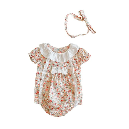 huanledash Romper Set 2Pcs/Set Baby Romper Floral Print Sweat Absorption Soft Toddlers Girls Bodysuit Headband Suit for Summer
huanledash Romper Set 2Pcs/Set Baby Romper Floral Print Sweat Absorption Soft Toddlers Girls Bodysuit Headband Suit for Summer