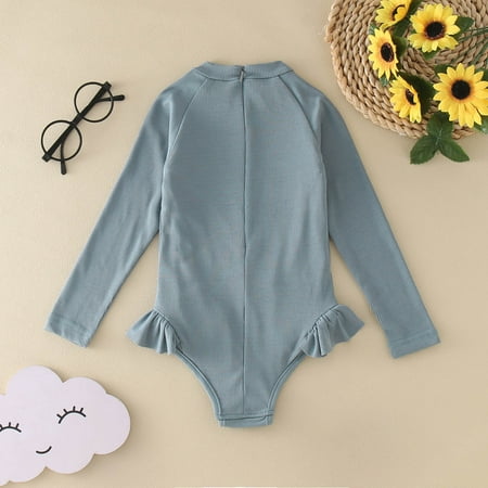 Gubotare Summer Toddler Girls Long Sleeve Solid Color Ruffles 1 Piece Swimwear Beach Onesie Swimsuit Bikini Piece Bathing Suit Gray 18-24 Months
Gubotare Summer Toddler Girls Long Sleeve Solid Color Ruffles 1 Piece Swimwear Beach Onesie Swimsuit Bikini Piece Bathing Suit Gray 18-24 Months