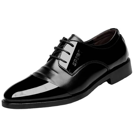 

PMUYBHF Mens Leather Shoes Dress High Rise Men s Lacquer Leather British Splice Business Casual Shoes Gentlemen s Leather Shoes