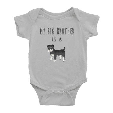 My Big Brother Is A Miniature Schnauzer Dog Cute Baby Clothes Bodysuit Boy Girl Unisex
My Big Brother Is A Miniature Schnauzer Dog Cute Baby Clothes Bodysuit Boy Girl Unisex